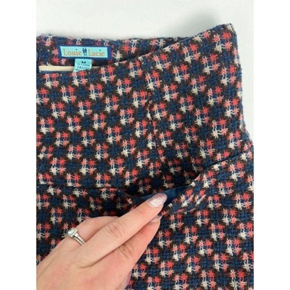 Louie Lucie Multicolor Back Zip Lined Knit Short Geometric Mini Skirt Size M - Picture 5 of 8